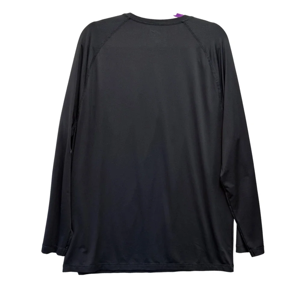 Hurley Mens XL Rash Guard‎ Long Sleeve Black Performance Swim Shirt Logo Raglan